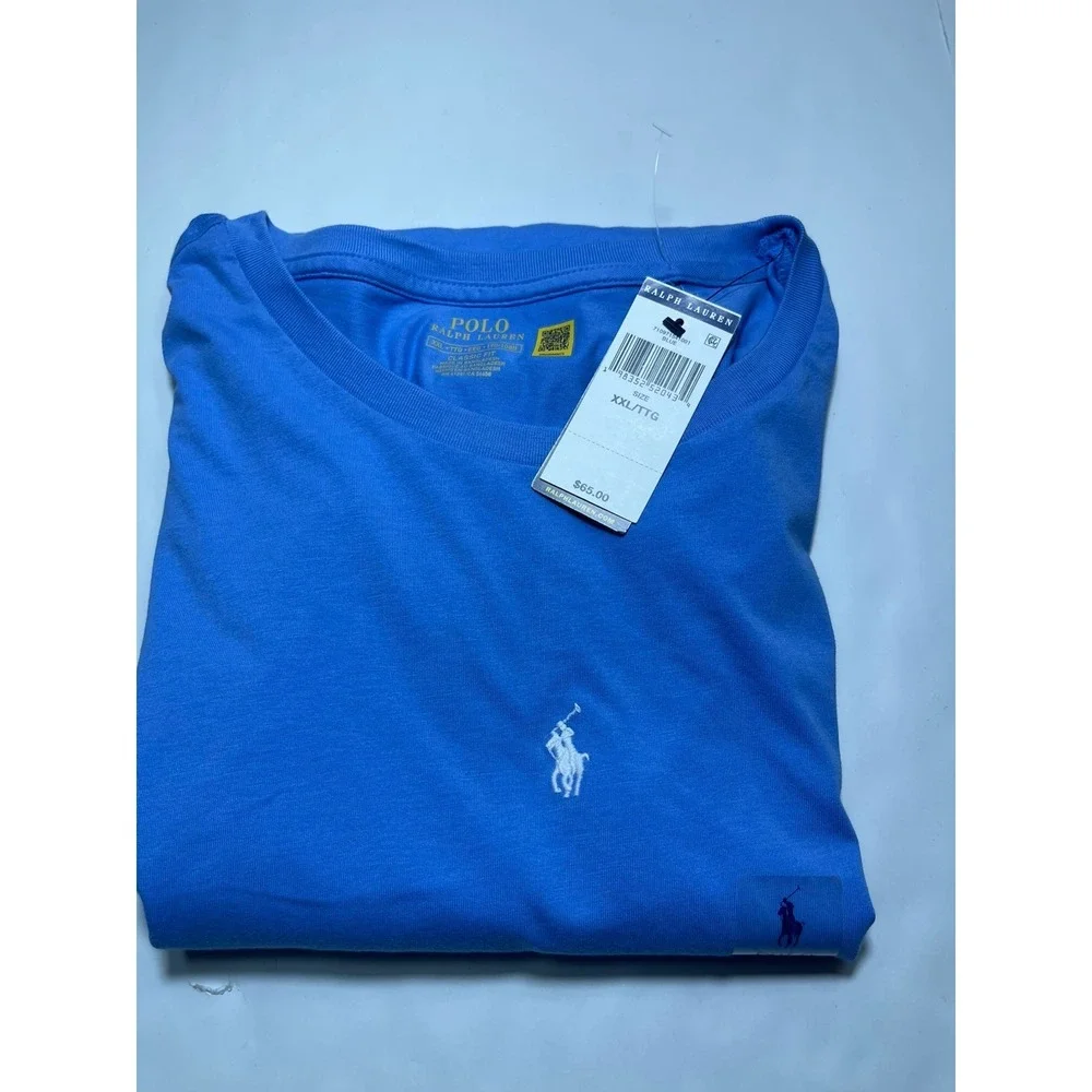 Ralph Lauren Polo Men's Classic Fit Blue Cotton T-shirt Pony In Center 2XL NWT